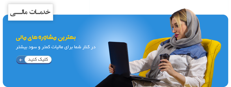 مشاوره مالی دختر نشسته با لپ تاپ برای خدمات مالی و برون سپاری نیک پردازش
